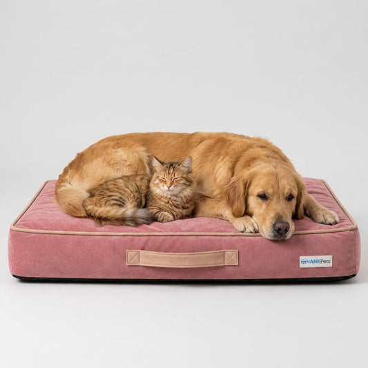HANK CloudRest Premium Mattress Dog Bed | Anti Skid & Machine Washable (Pink)
