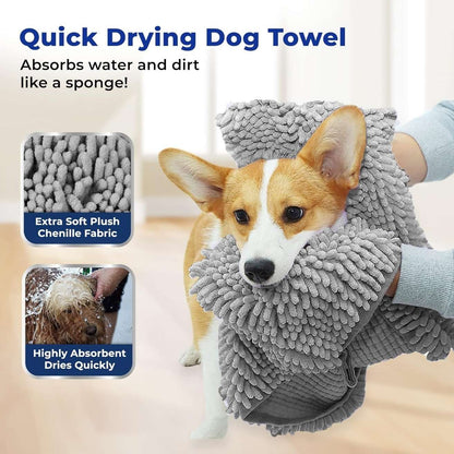 Microfiber Pet Drying Towel Gloves for Dogs & Cats | Quick Dry Pet Bath Towel