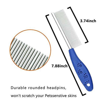 Stainless Steel Flea Comb for Dogs & Cats – Professional Pet Grooming Comb