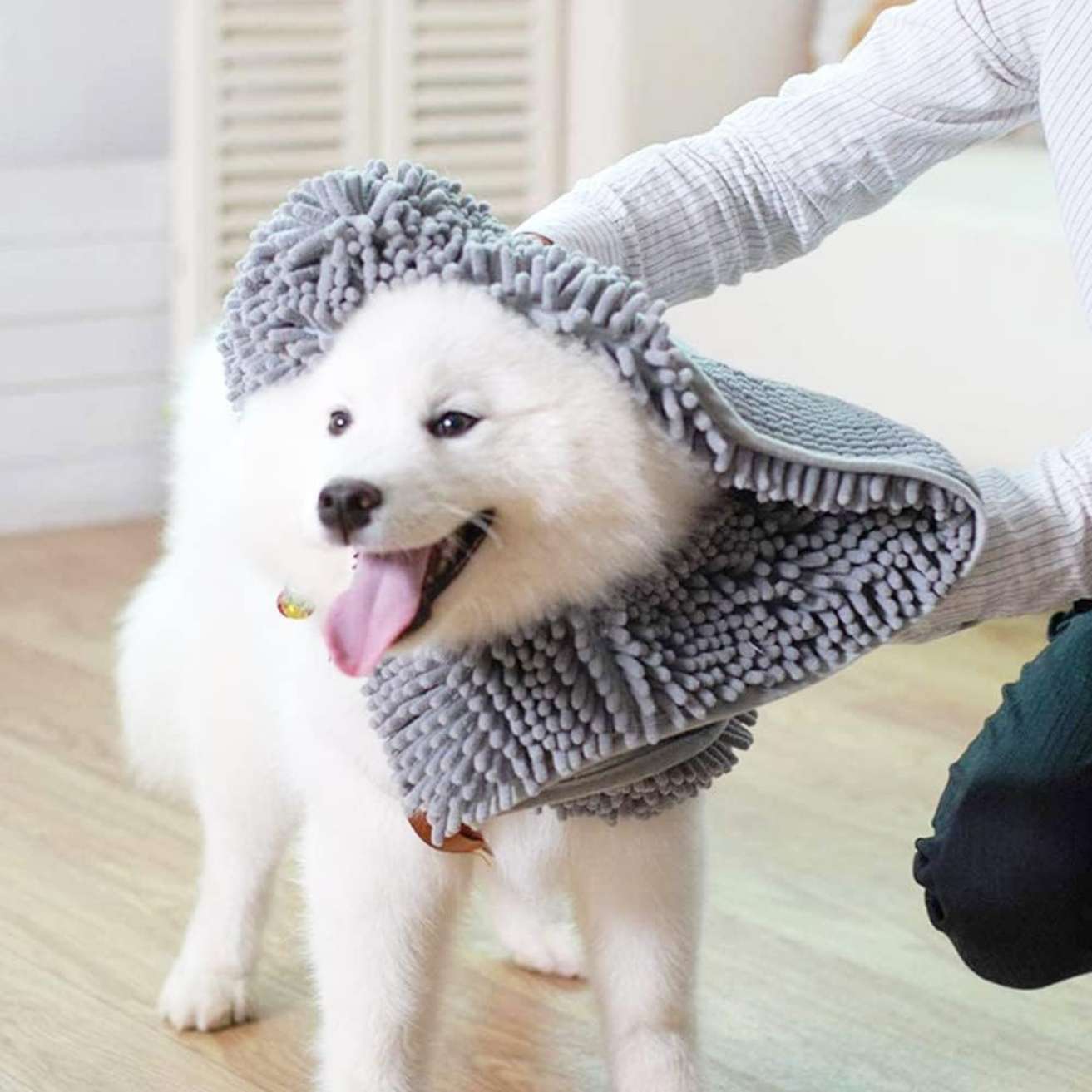 Microfiber Pet Drying Towel Gloves for Dogs & Cats | Quick Dry Pet Bath Towel