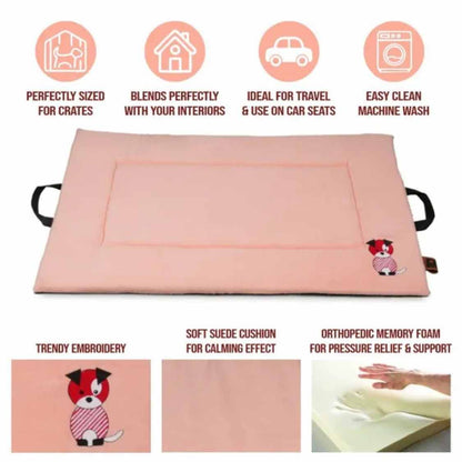 Premium Orthopedic Cooling Cat & Dog Mat, Joint Relief Bed | Peach Pearl
