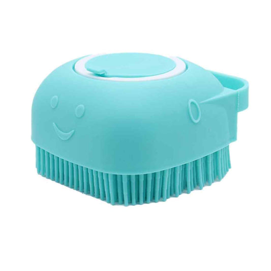 Dog Bath Brush for Short & Long Hair | Pet Shampoo Scrubber & Grooming Brush (Blue)