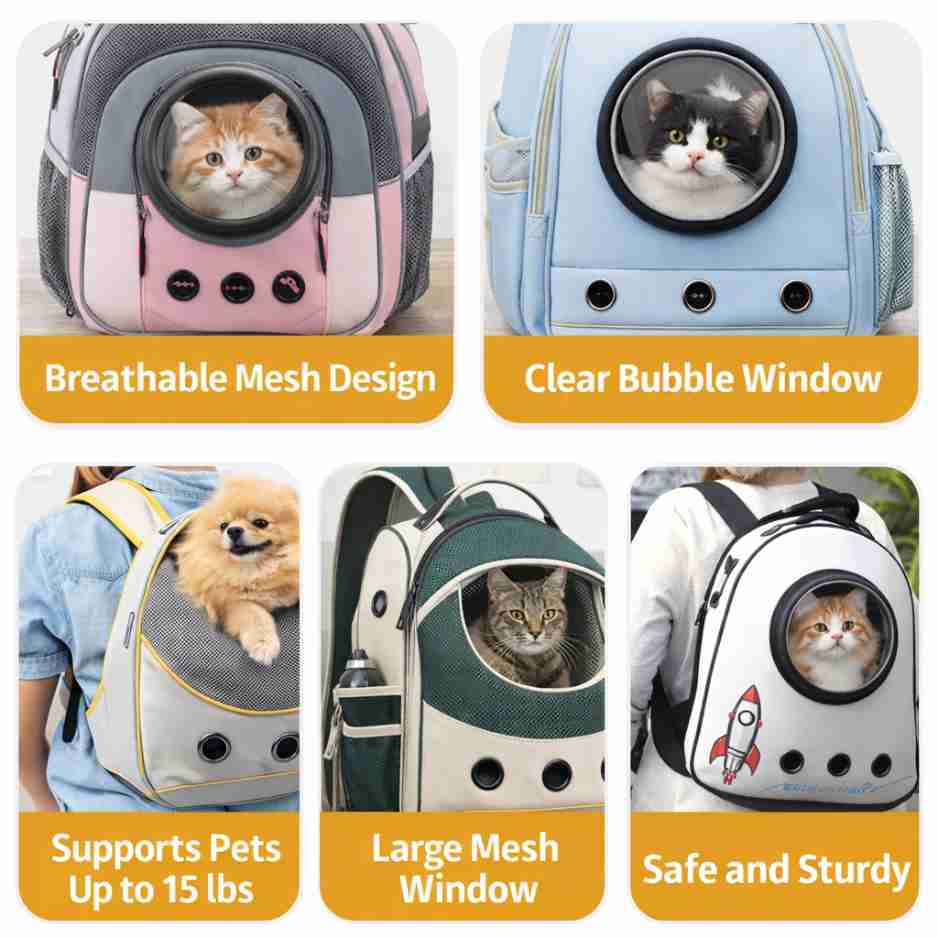 Pet Carrier Backpack | Breathable Travel Bag for Dogs & Cats