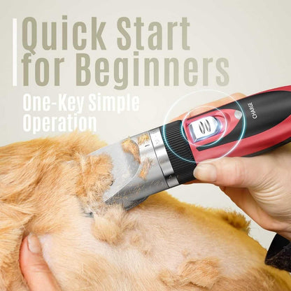Pet Hair Trimmer for Dogs & Cats – Low Noise & Adjustable Comb