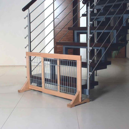 Trixie Pinewood Dog Barrier With Door | Indoor Pet Safety Gate