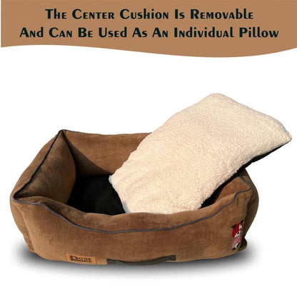 Lounger Dog Bed with Removable Cushion | Soft Washable Pet Sofa Bed