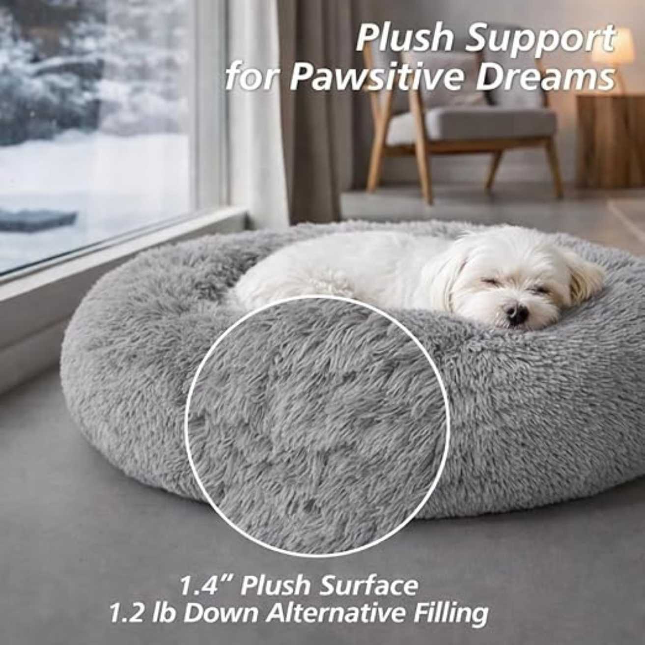 Donut Pet Bed for Cats & Dogs – Soft, Washable & Reversible