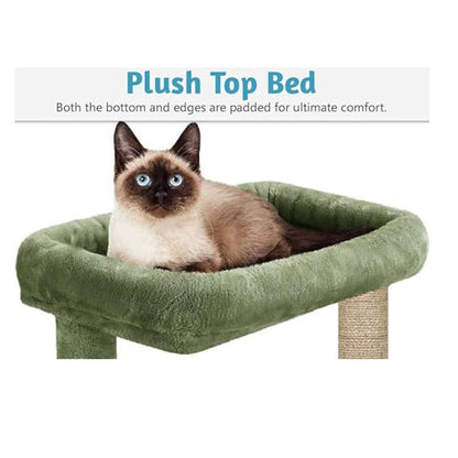 Multi-Level Cat Tree for Indoor Cats | Large Cat Tower with Condo, Top Bed & Scratching Posts (80 INCH)