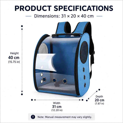 Transparent Pet Travel Backpack With Breathable Vents
