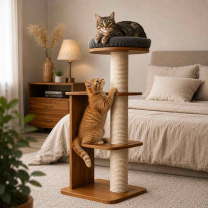 Cat Scratching Post With Perch | Modern Cat Tower