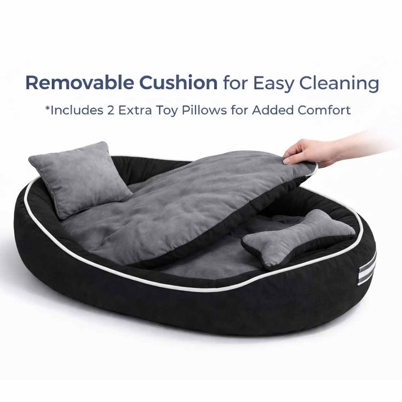 Premium Reversible Pet Bed Large | Washable Anti Skid Cushion