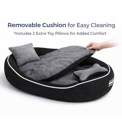 Premium Reversible Pet Bed Large | Washable Anti Skid Cushion