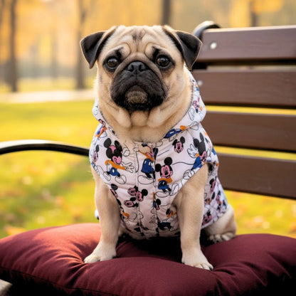 Mickey Mouse Dog Jacket | Elegant Printed Puffer Coat