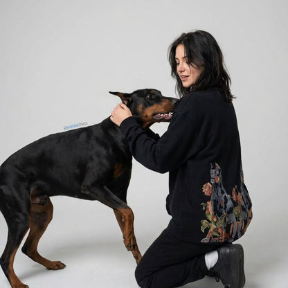 Unisex Twin Doberman Premium Embroidery Sweatshirt