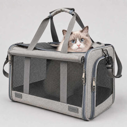 Foldable Cat Carrier Bag With Mesh Window For Travel