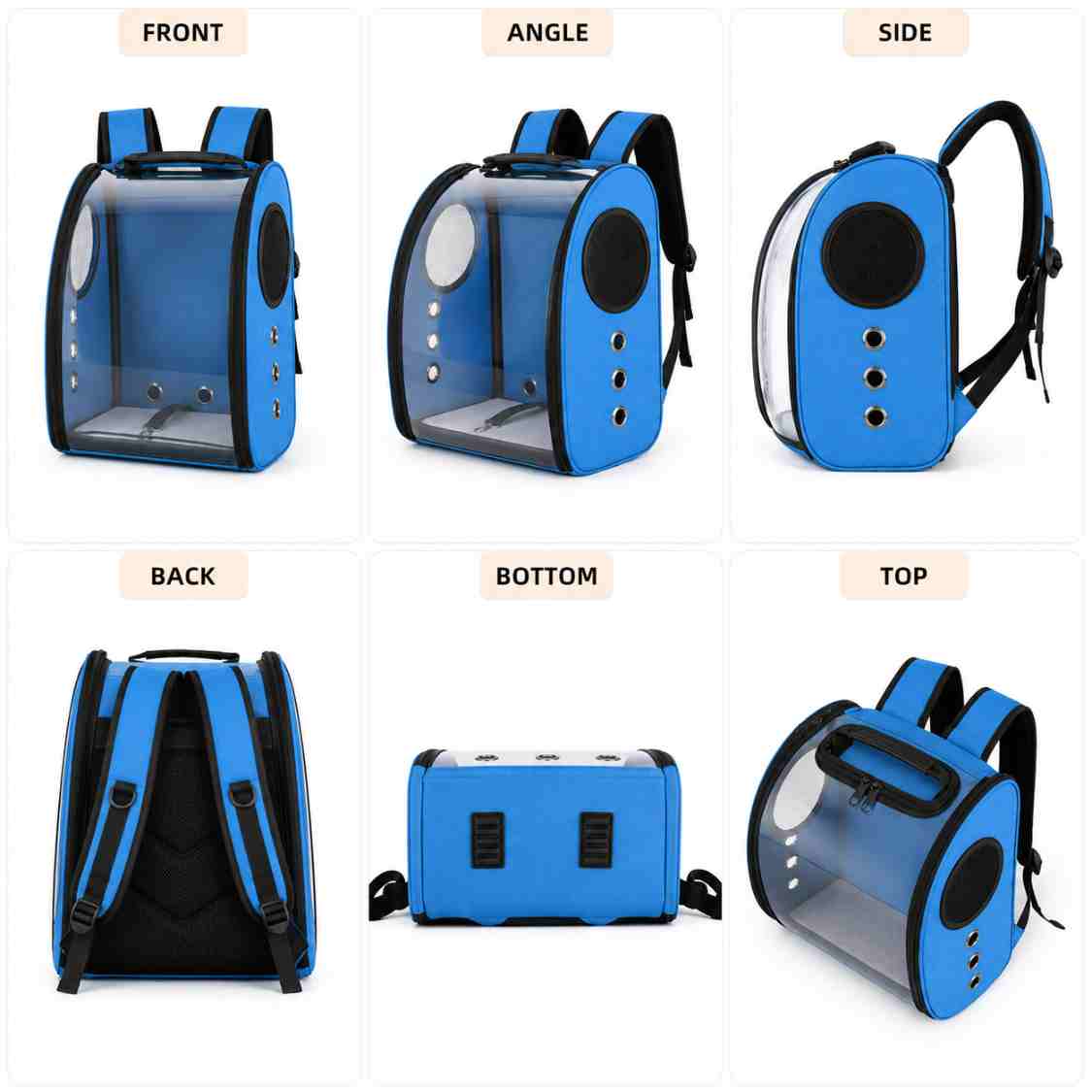 Transparent Pet Travel Backpack With Breathable Vents