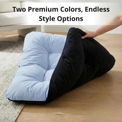 Reversible Pet Bed Washable Velvet Bed With Soft Mattress For Dogs & Cats (Blue)