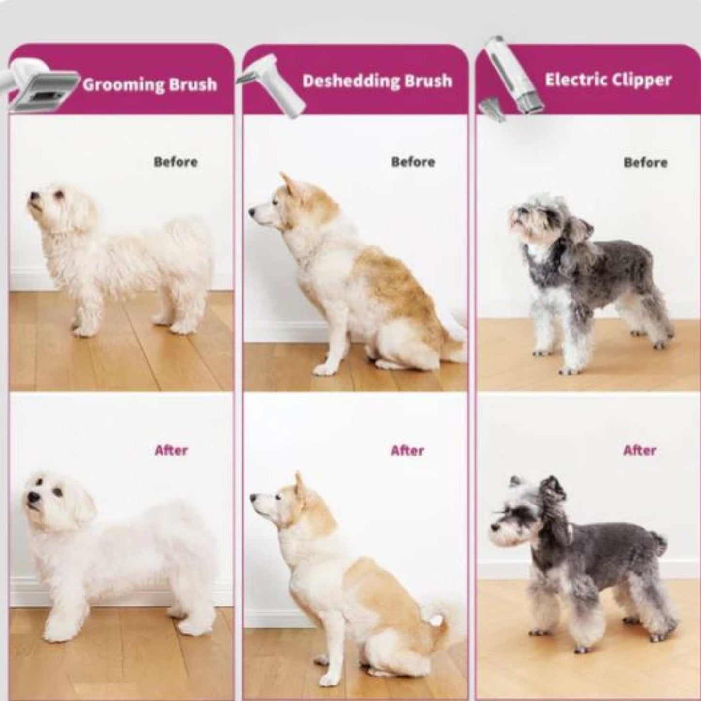 5-in-1 Pet Grooming Kit with Air Clipper - Low Noise Rechargeable Tool