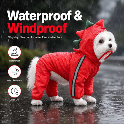 Waterproof Dog Raincoat With Hood | Rain Jacket For Small To Large Dogs