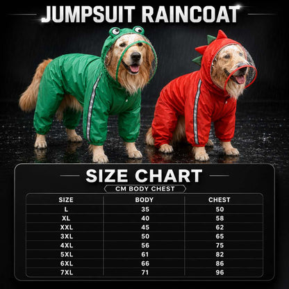 Waterproof Dog Raincoat With Transparent Hood For Dogs