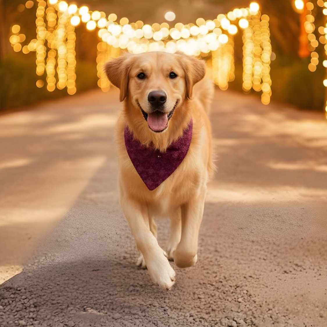 Crimson Charm Chikankari Dog Bandana | Festive & Stylish Pet Wear