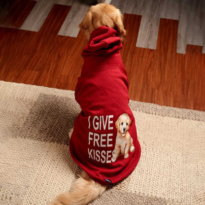 Rudolph Red Hoodie | Festive Red Winter Pet Hoodie