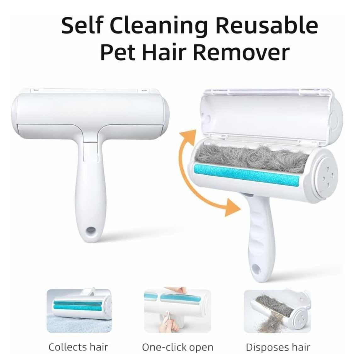 Pet Hair Remover Roller | Reusable Self Cleaning Lint Tool