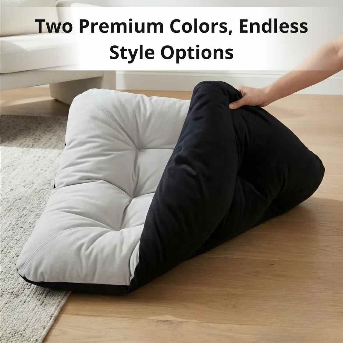 Reversible Pet Bed Washable Velvet Bed With Soft Mattress For Dogs & Cats (Grey)