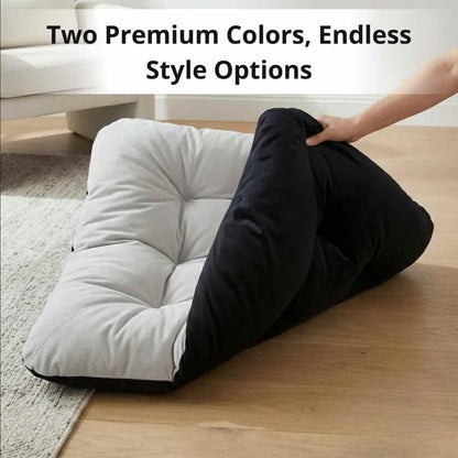 Reversible Pet Bed Washable Velvet Bed With Soft Mattress For Dogs & Cats (Grey)