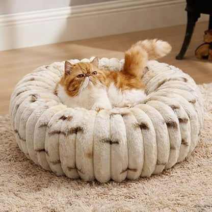 Pet Donut Bed for Cats & Small Dogs | Extra-Small, Calming, Soft Plush, Washable & Reversible