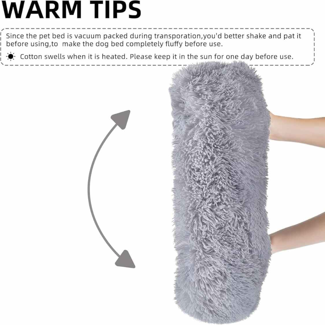 Calming Donut Pet Bed | Ultra Soft Plush Cooling Anti Anxiety (Grey)