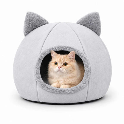 Foldable Cat House Bed | Cozy Indoor Cat Cave With Cushion