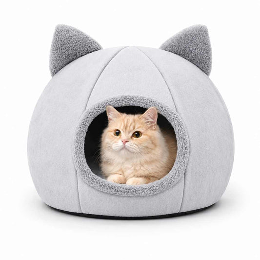 Foldable Cat House Bed | Cozy Indoor Cat Cave With Cushion