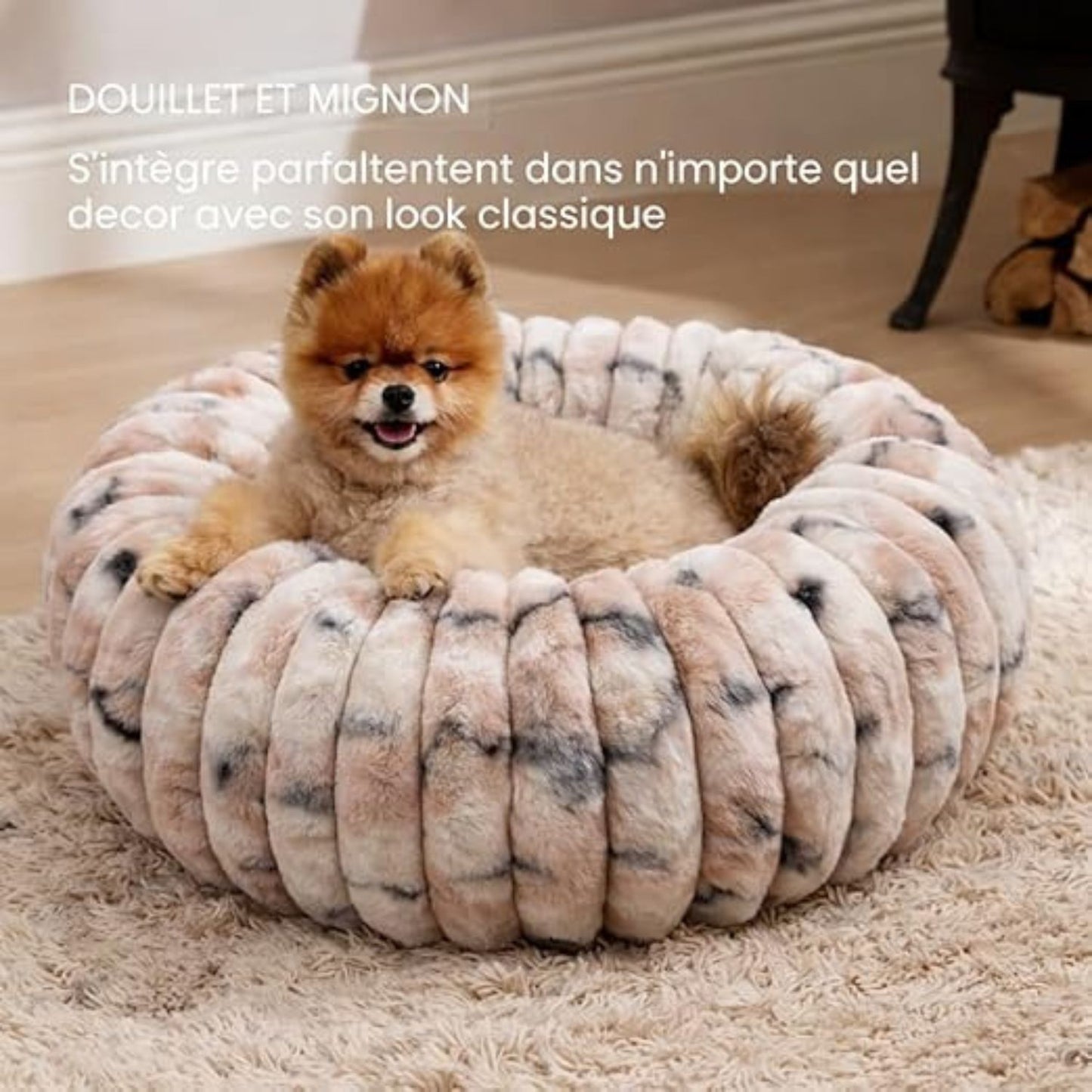 Donut Pet Bed for Cats & Small Dogs – Soft Plush, Cozy, Reversible 2-in-1, Washable, Extra-Small