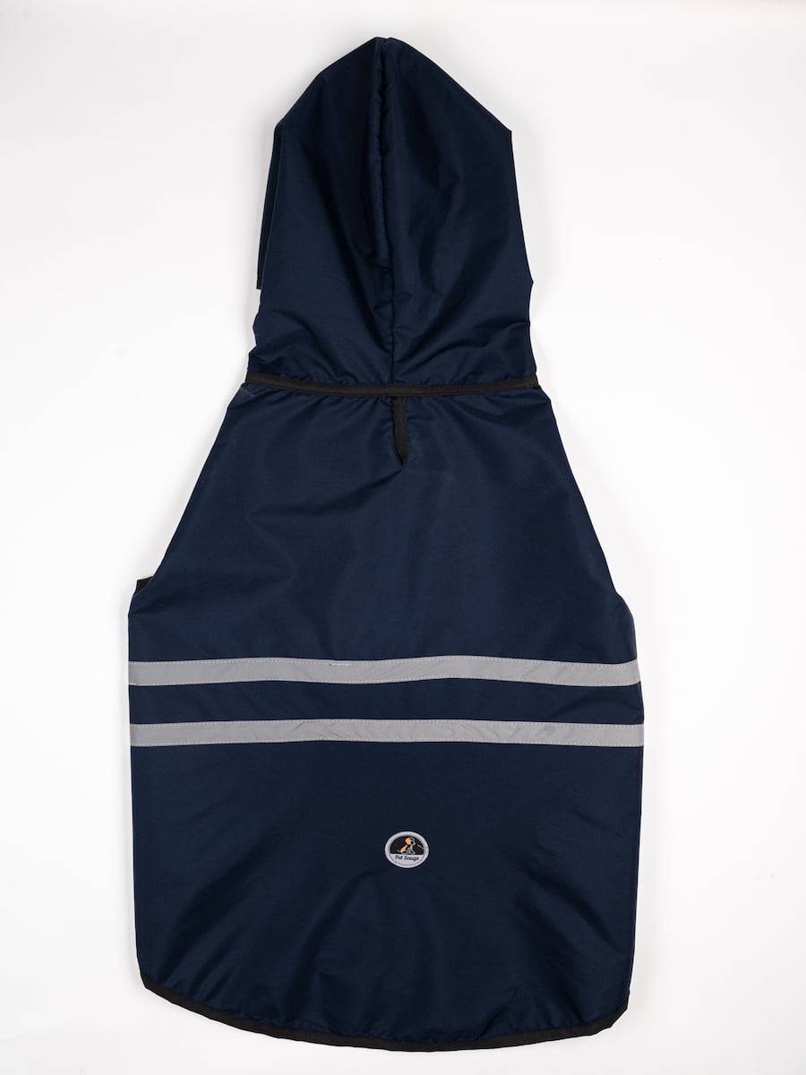 Navy Blue Reflective Raincoat For Dogs & Cats