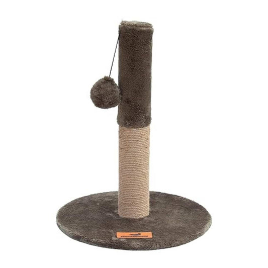 Plush Fabric Cat Tree Scratcher, 20Inch Height, Modern Multi-Level Design, Pink Plush with Jute Rope Post (Green)
