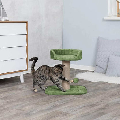 Activity Kitten Cat Tree - Hanging Ball | Top Seat | Jute Rope Scratching Post (Height 16 Inch)