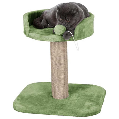 Activity Kitten Cat Tree - Hanging Ball | Top Seat | Jute Rope Scratching Post (Height 16 Inch)