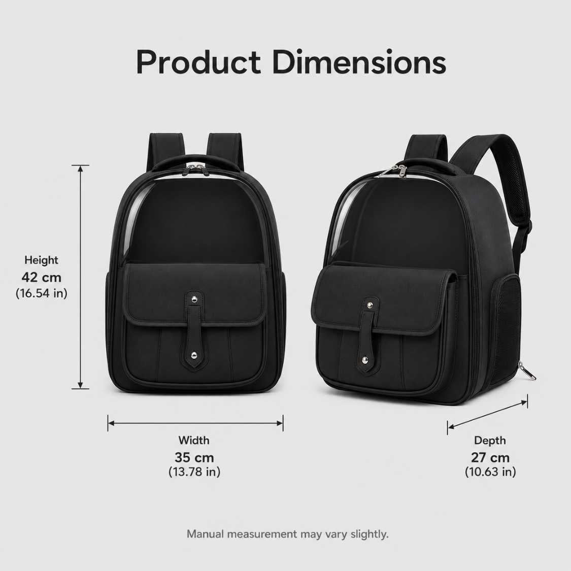 Stylish Pet Backpack Carrier With Mesh Sides & Storage Pocket