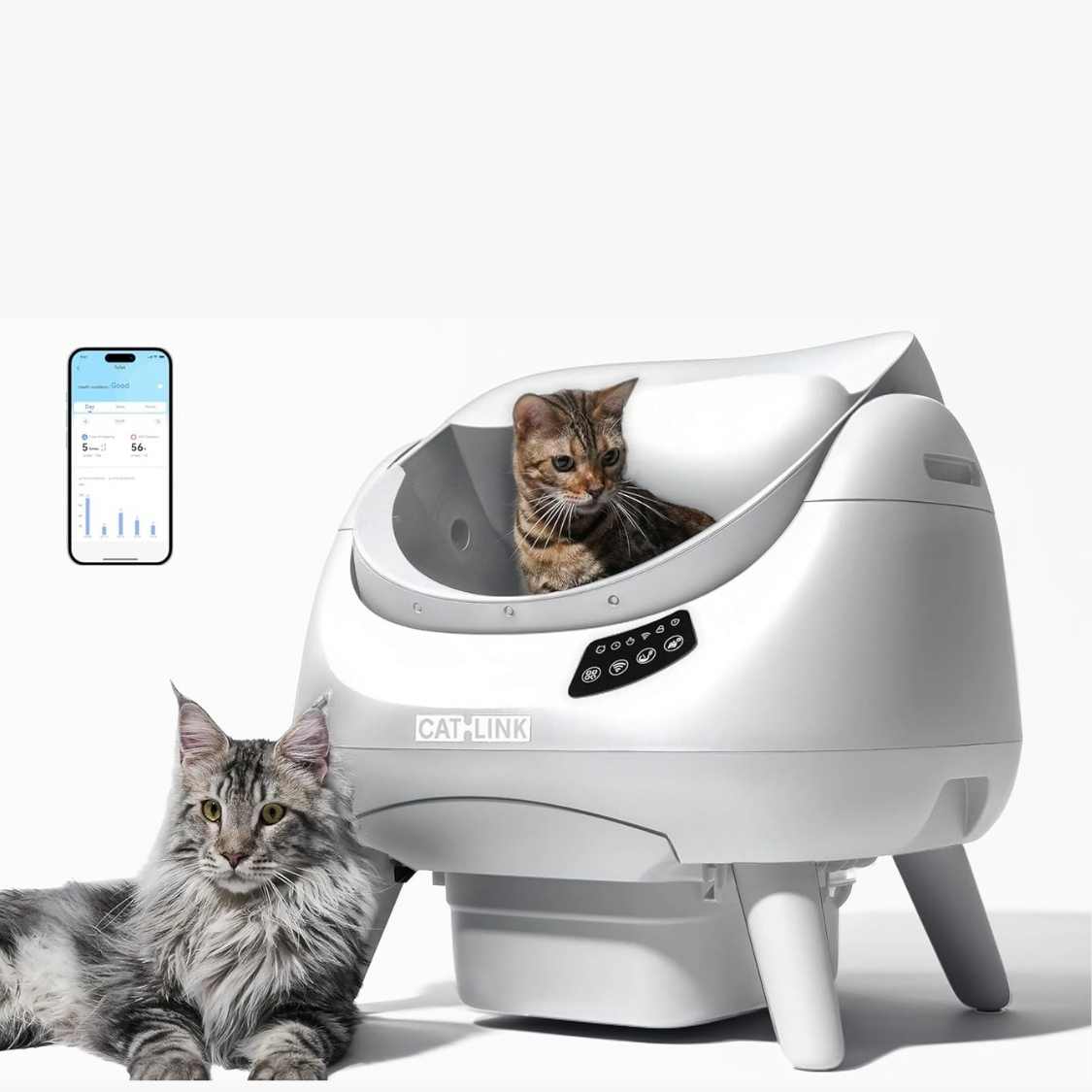 Automatic Self Cleaning Litter Box for Cats | WiFi, AI Monitoring, Multi Cat Household