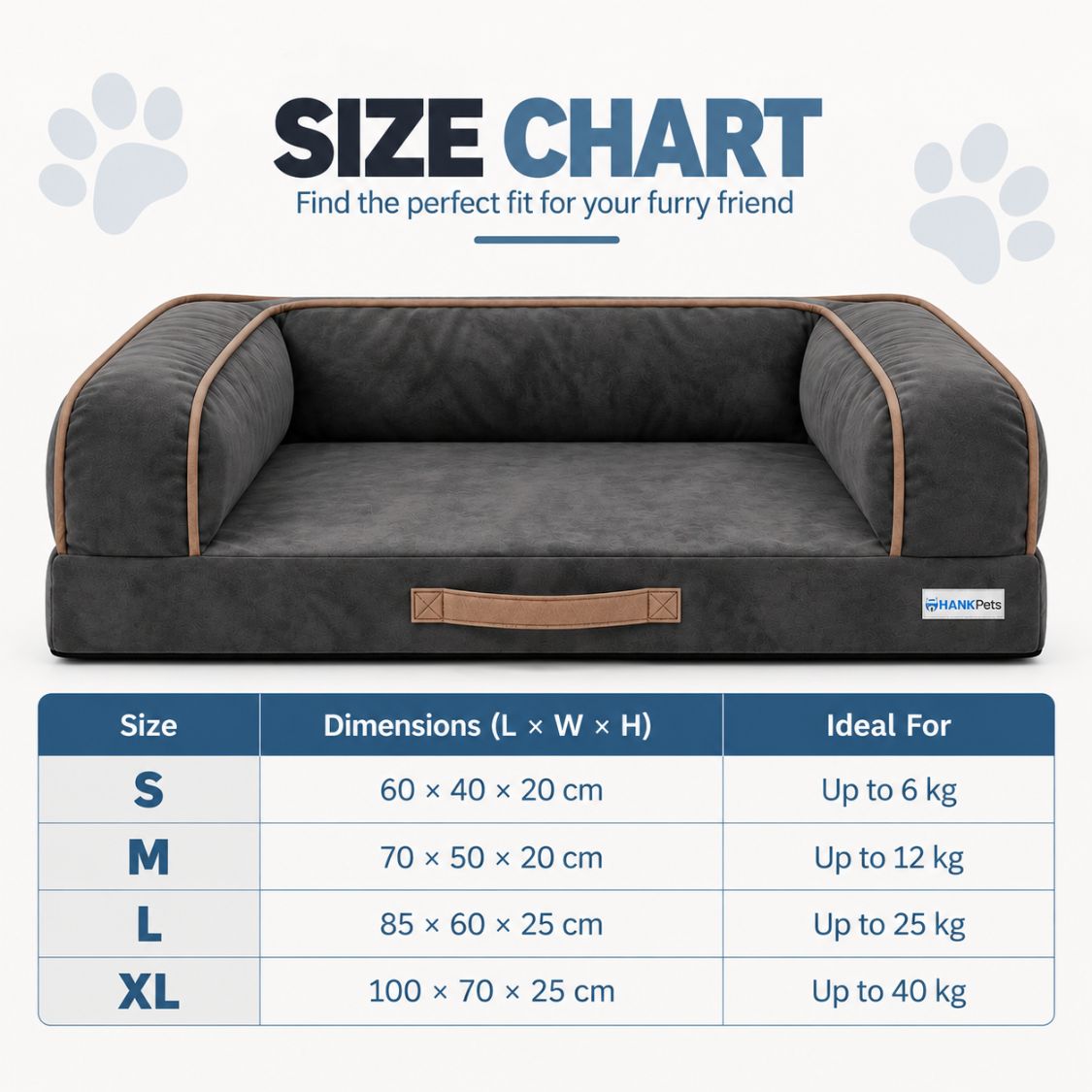 HANK CozyHaven Premium Orthopedic Sofa Dog Bed | Anti Skid & Machine Washable(Pink)