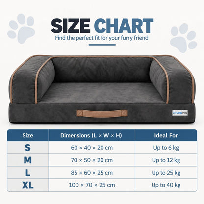 HANK CozyHaven Premium Orthopedic Sofa Dog Bed | Anti Skid & Machine Washable(Pink)