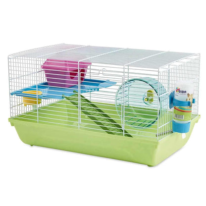 Martha Double Hamster & Guinea Pig Cage | Fun Activity Home for Small Pets, Multicolor