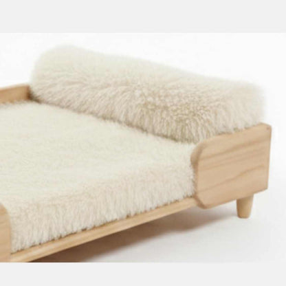 Luxury Wooden Pet Bed With Cushion For Small Dogs & Cats