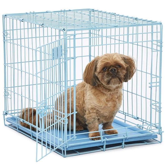 Dog Cage Double Door with Removable Tray Foldable Crate