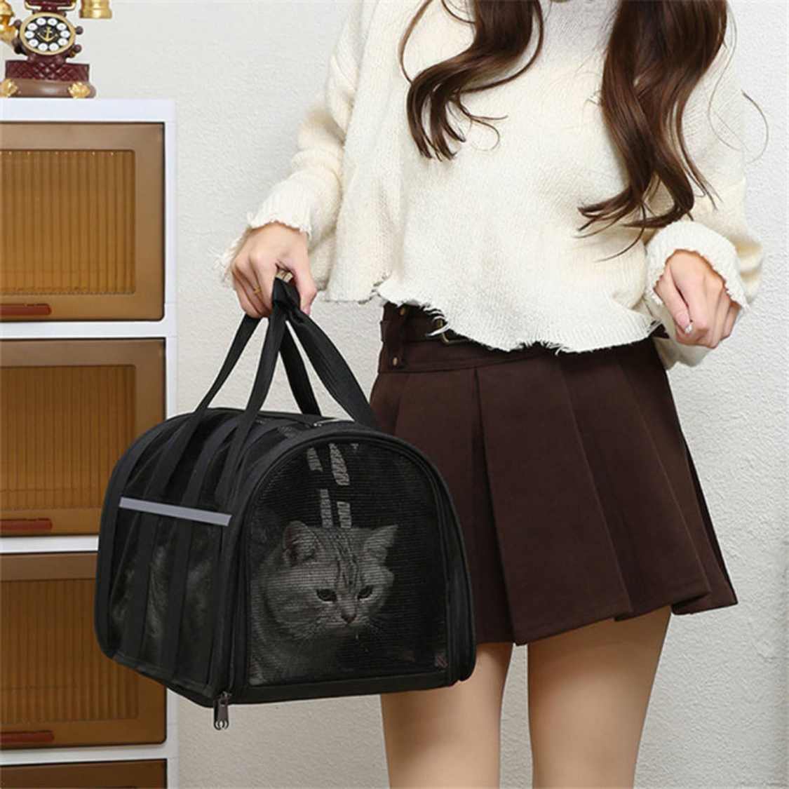 Soft Side Pet Carrier Bag | Portable Cat & Dog Travel Handbag