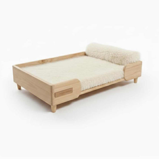Luxury Wooden Pet Bed With Cushion For Small Dogs & Cats