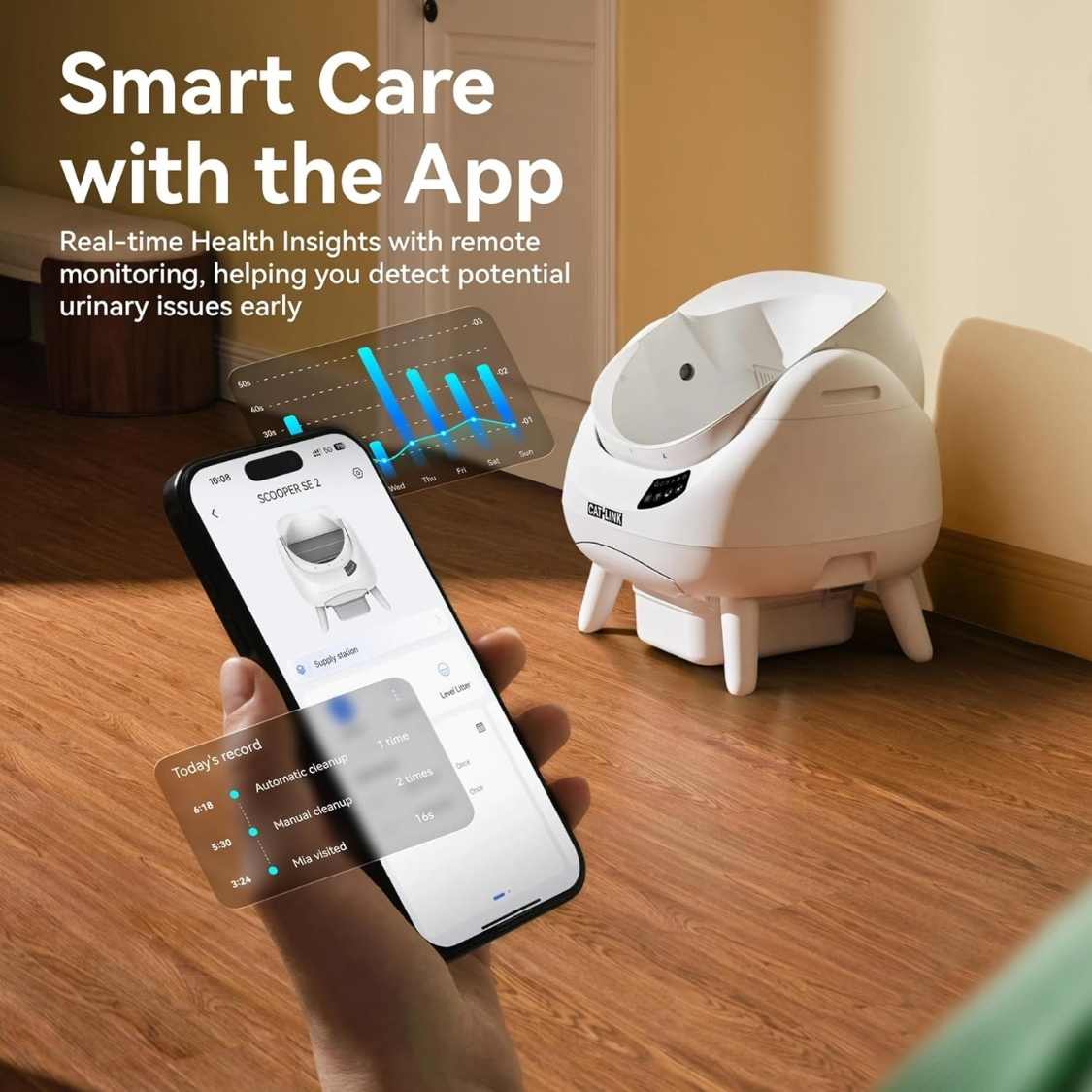 Automatic Self Cleaning Litter Box for Cats | WiFi, AI Monitoring, Multi Cat Household