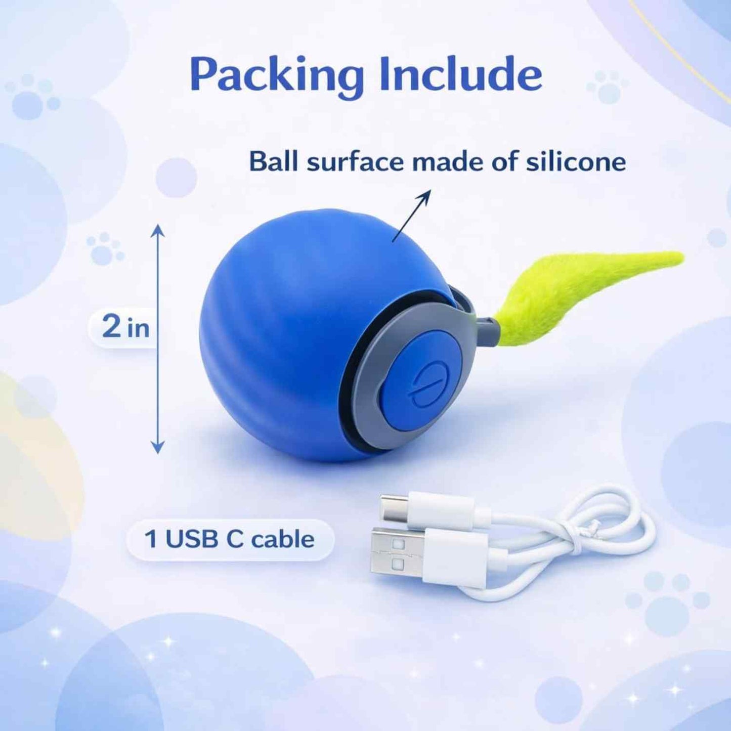 Smart Automatic Rolling Pet Toy Ball | Rechargeable Interactive Dog & Cat Toy