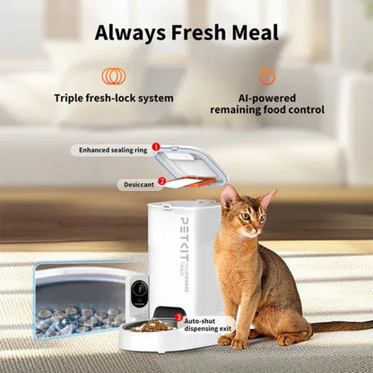 Automatic 2.4G WiFi Food Dispenser With HD Camera For Dogs And Cats